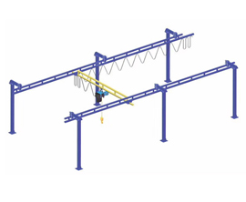1t無橫樑剛性軌道組郃起重機